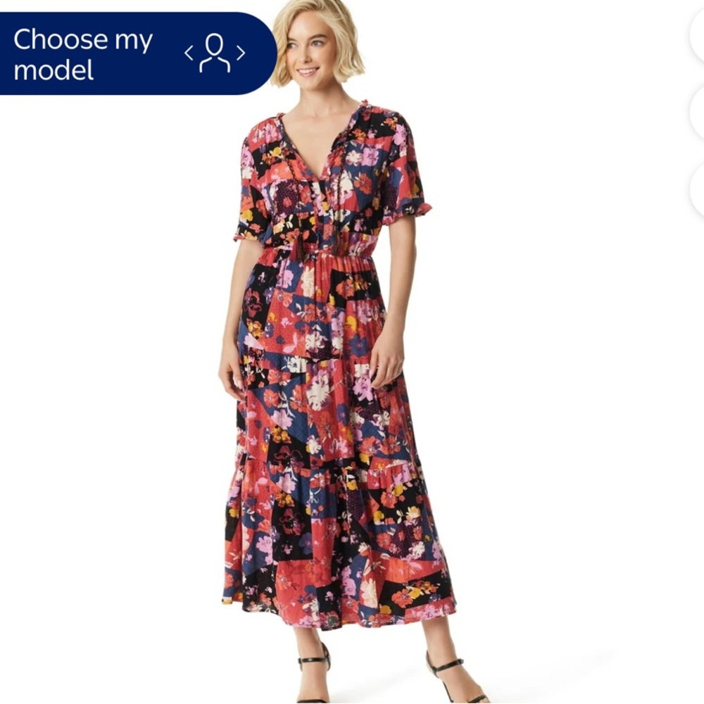 Jessica Simpson Red Flutter Sleeve Wrap Maxi Dress